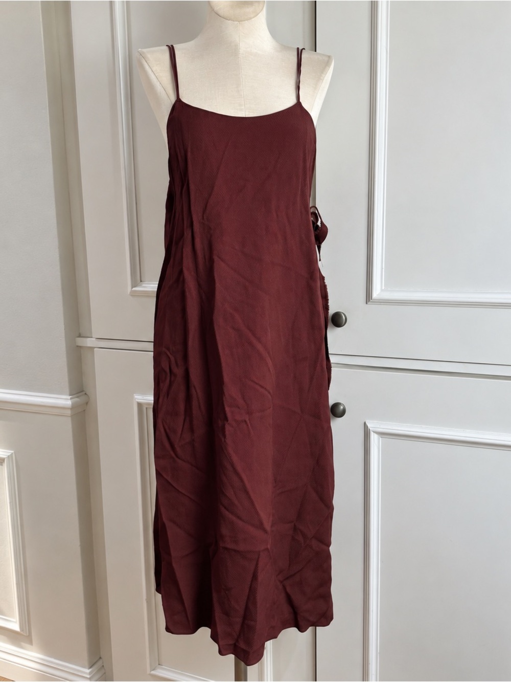 NWOT Helmut Lang Back Wrap Slip in Pomegranate - XS